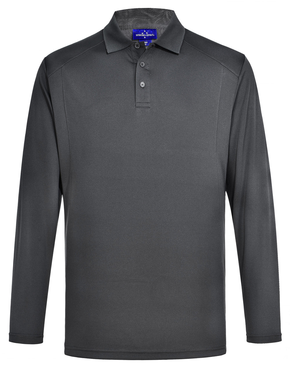 Men's Bamboo Charcoal L/S Polo - PS89 - Storm Grey