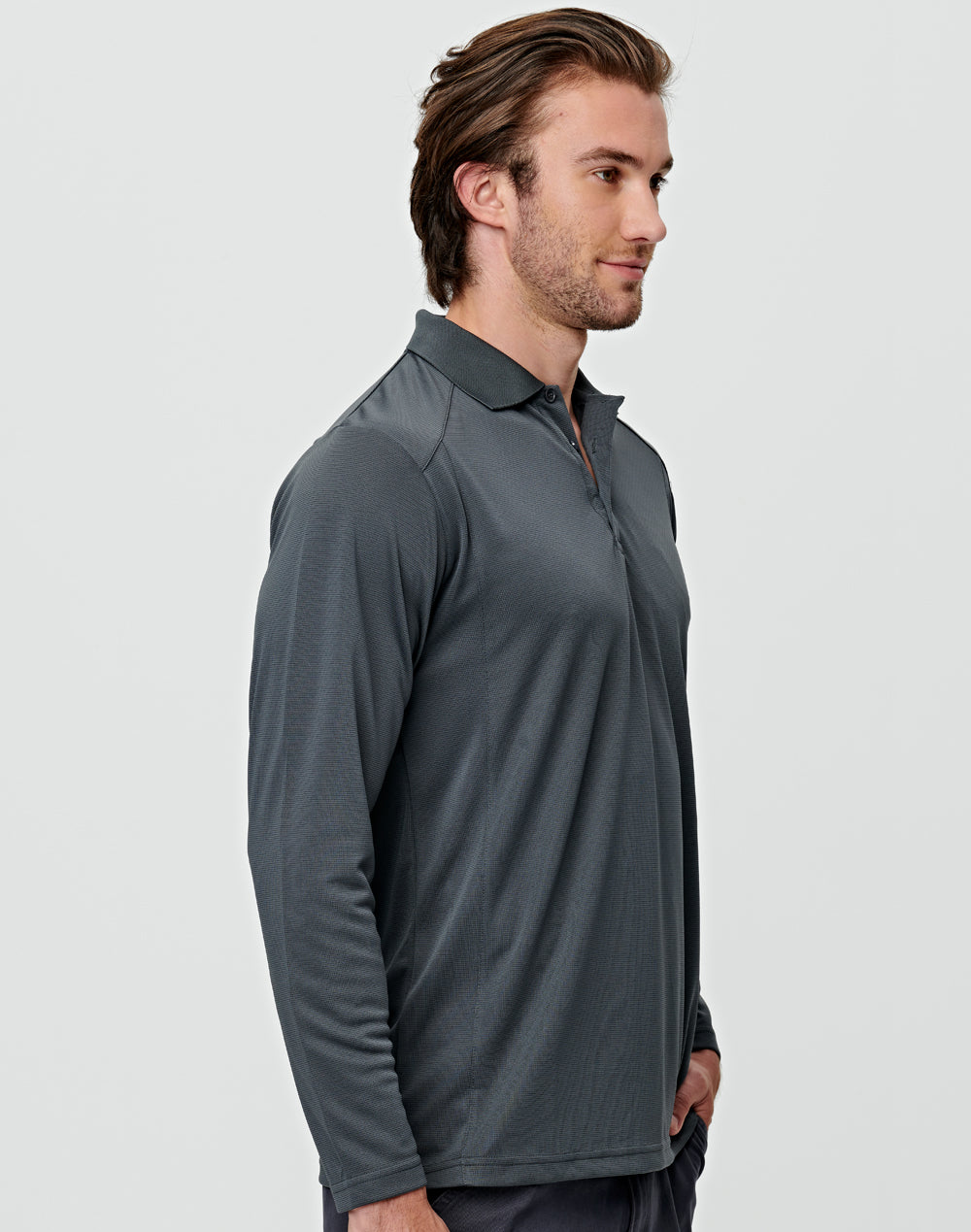 Men's Bamboo Charcoal L/S Polo - PS89 - Winning Spirit