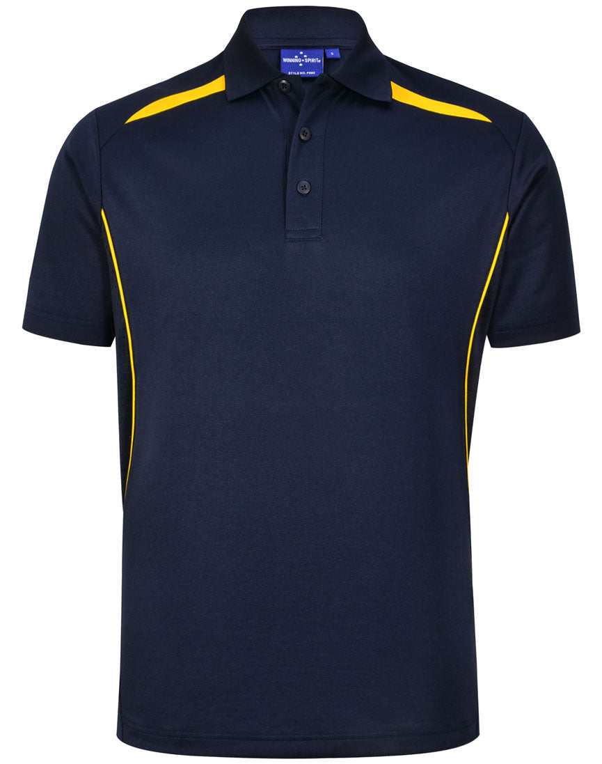 Men's Sustainable Poly/Cotton Contrast S/S Polo - PS93 - Navy / Gold