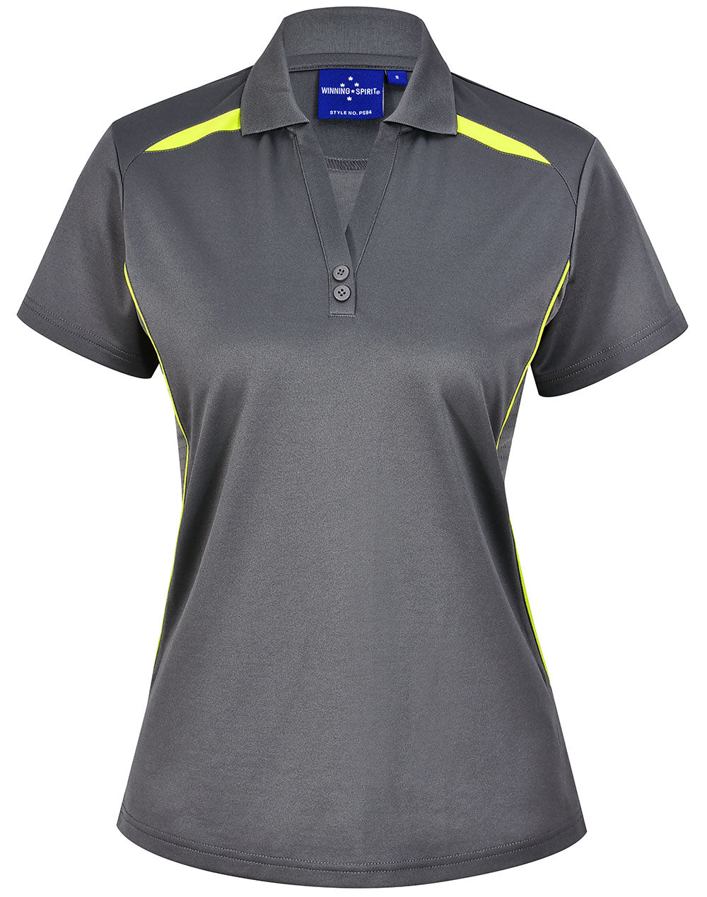 Ladies' Sustainable Poly/Cotton Contrast S/S Polo - PS94 - Ash / Lime