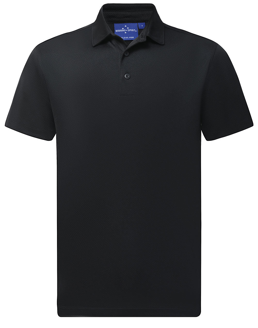 Men's Sustainable Jacquard Knit S/S Polo - PS95 - Black