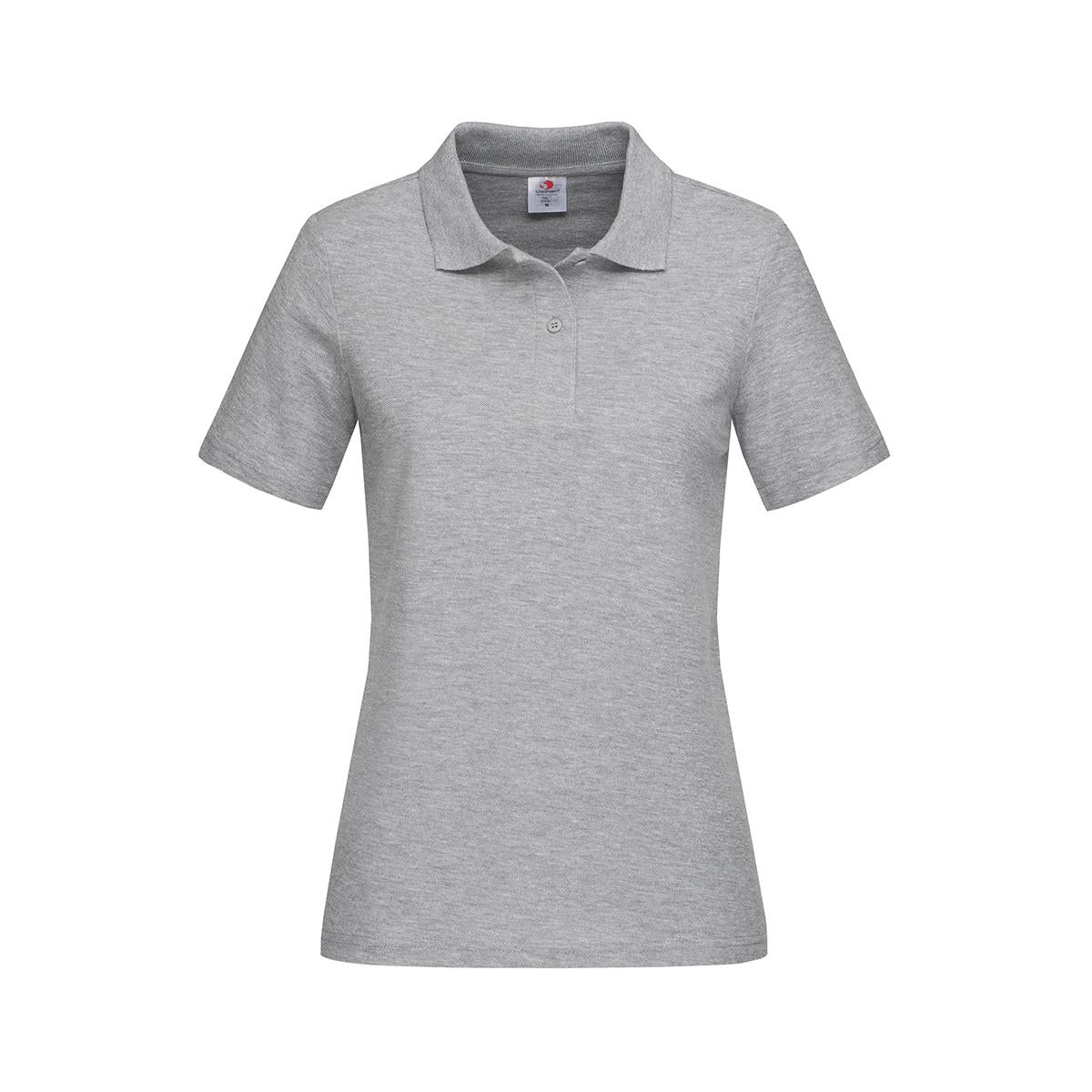 Women's Heavyweight Polo - Grey Heather - Front