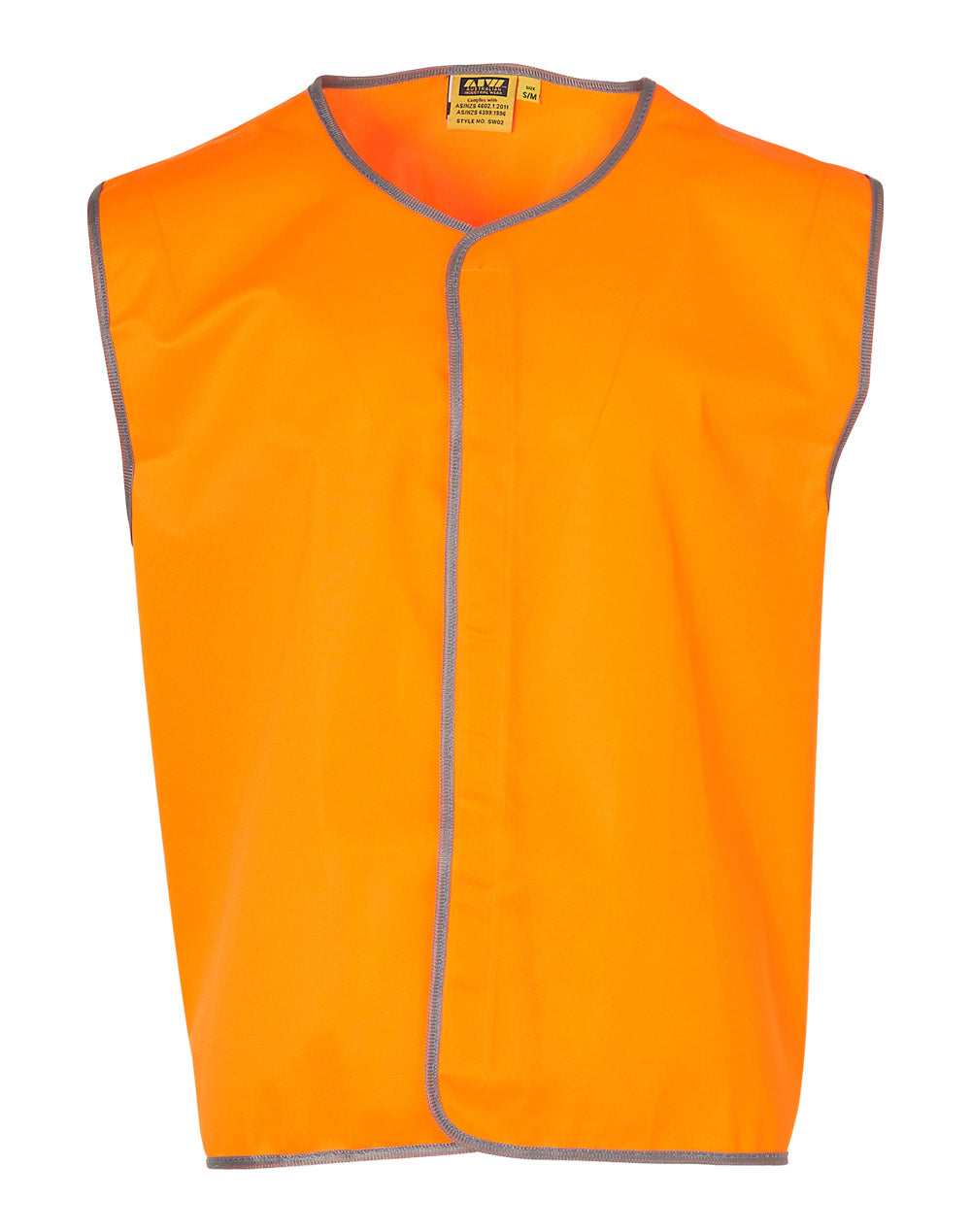 Hi-Vis safety vest, Day Use - SW02 - Fluoro Orange