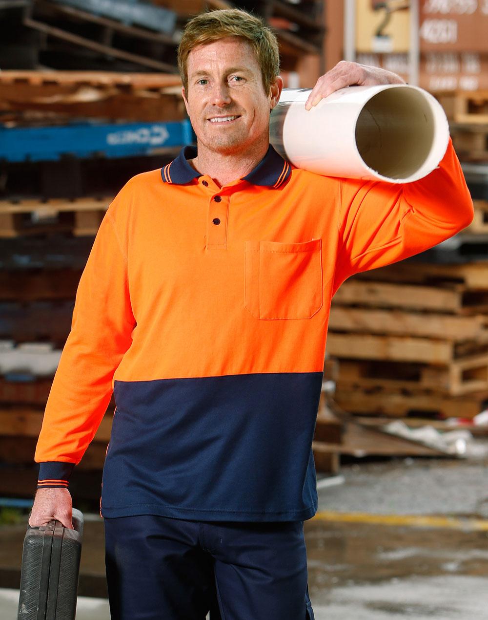 Aiw Hi-Vis truedry safety polo L/S SW05TD