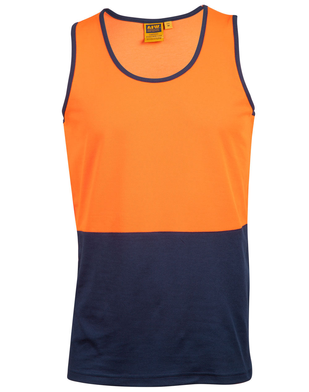 Hi-Vis TrueDry Mesh Knit Safety Singlet - SW15 - FluoroOrange / Navy