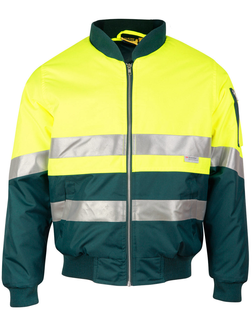 Hi-Vis Two Tone Flying Jacket With 3M Tapes - SW16A - Yellow / Bottle