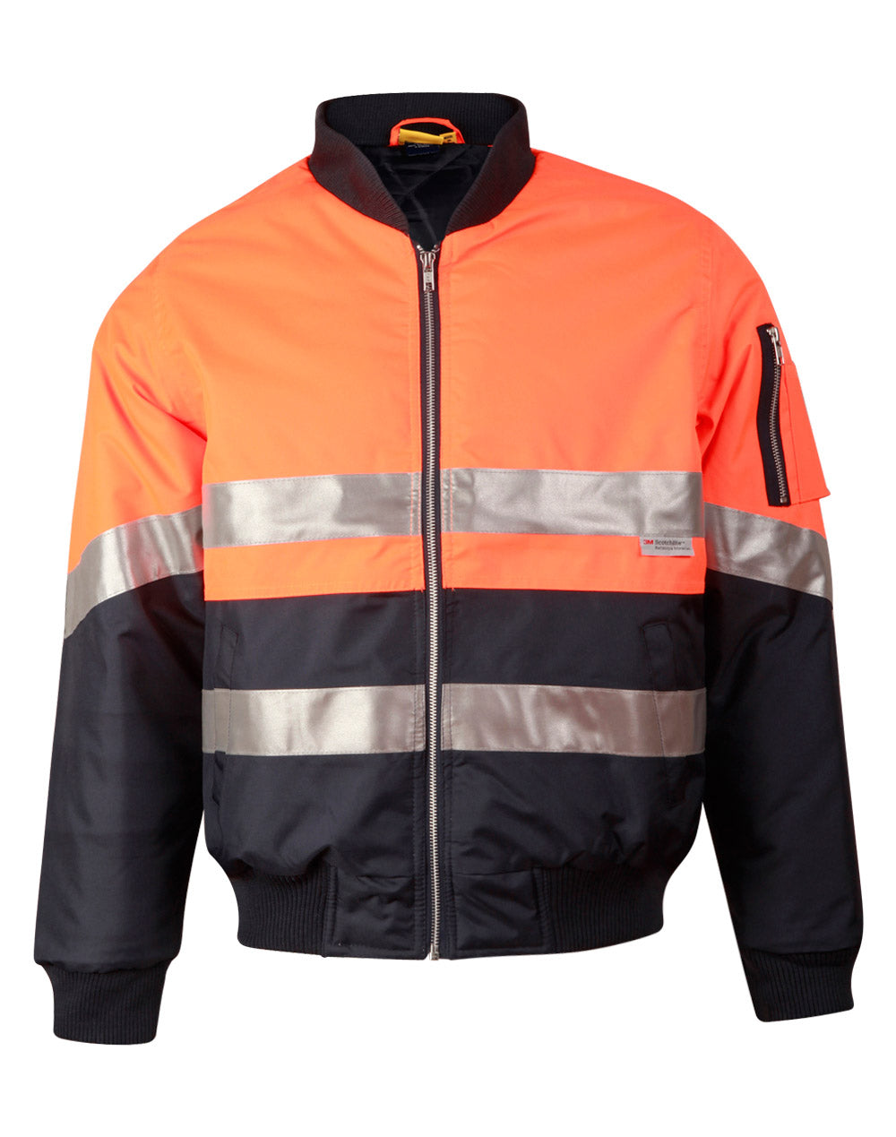 Hi-Vis Two Tone Flying Jacket With 3M Tapes - SW16A - Orange / Navy