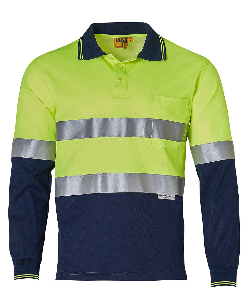 Men's Truedry Safety L/S 3M tape - SW21A - Yellow / Navy