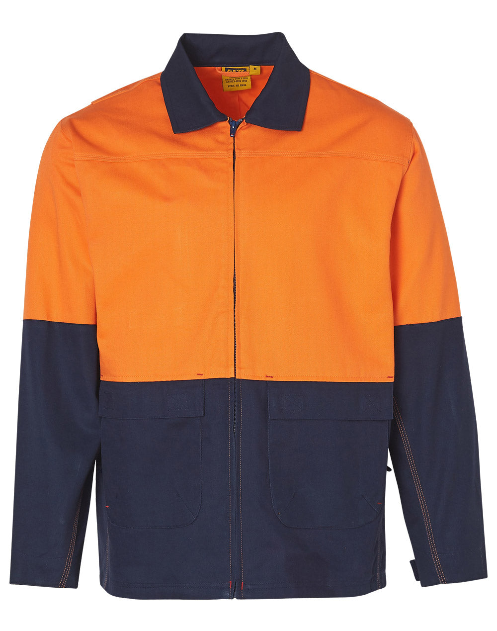 Hi-Vis Two Tone Work Jacket - SW45 - Orange / Navy