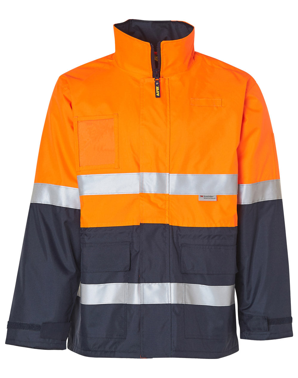 Hi-Vis Long Line Safety Jacket With 3M Tapes - SW50 - Orange / Navy