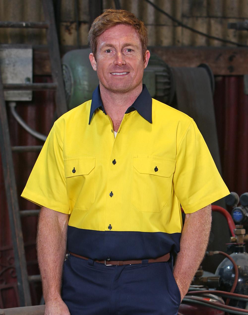 Aiw Hi-Vis two tone S/S cotton work shirt SW53