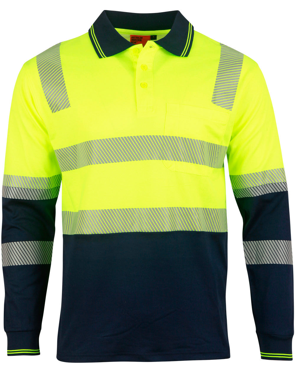 Biomotion Segmented Truedry L/S Safety Polo - SW74 - Yellow / Navy