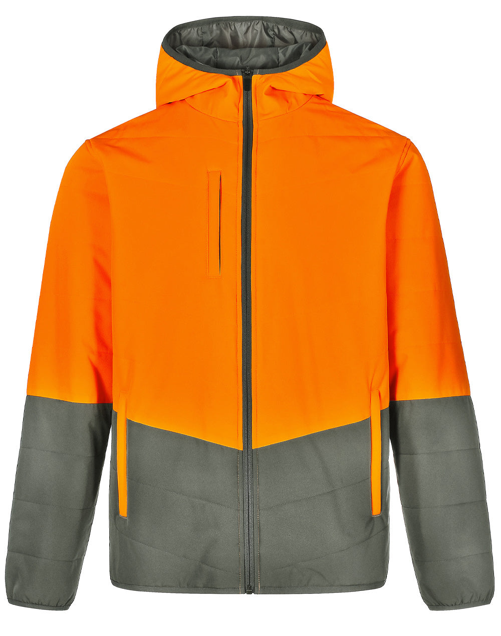 Hi-Vis Quilted Two Tone Safety Jacket - SW80 - Orange / Ash