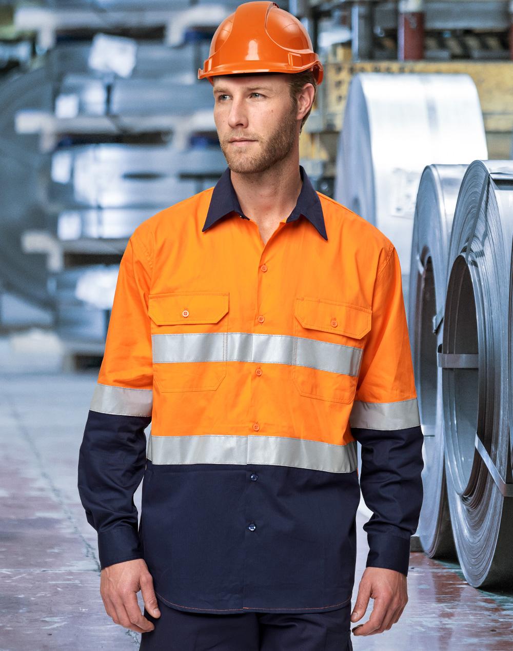 Aiw Hi-Vis Cool-Breeze Safety L/S Shirt (Generic Tape) SW82