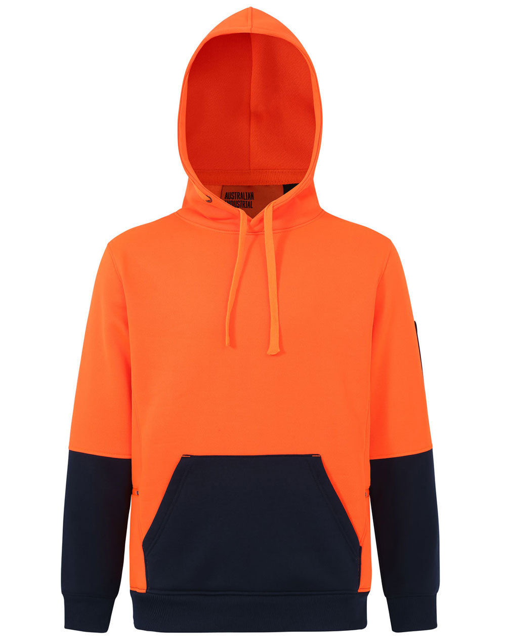 Hi-Vis Two Tone Water Resistant Fleece Hoodie - SW91 - Orange / Navy