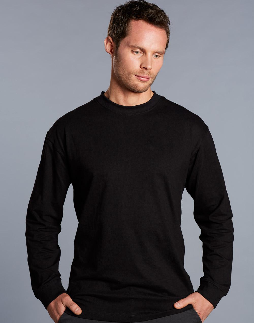 Winning Spirit mens cotton crew neck L/S tee TS02