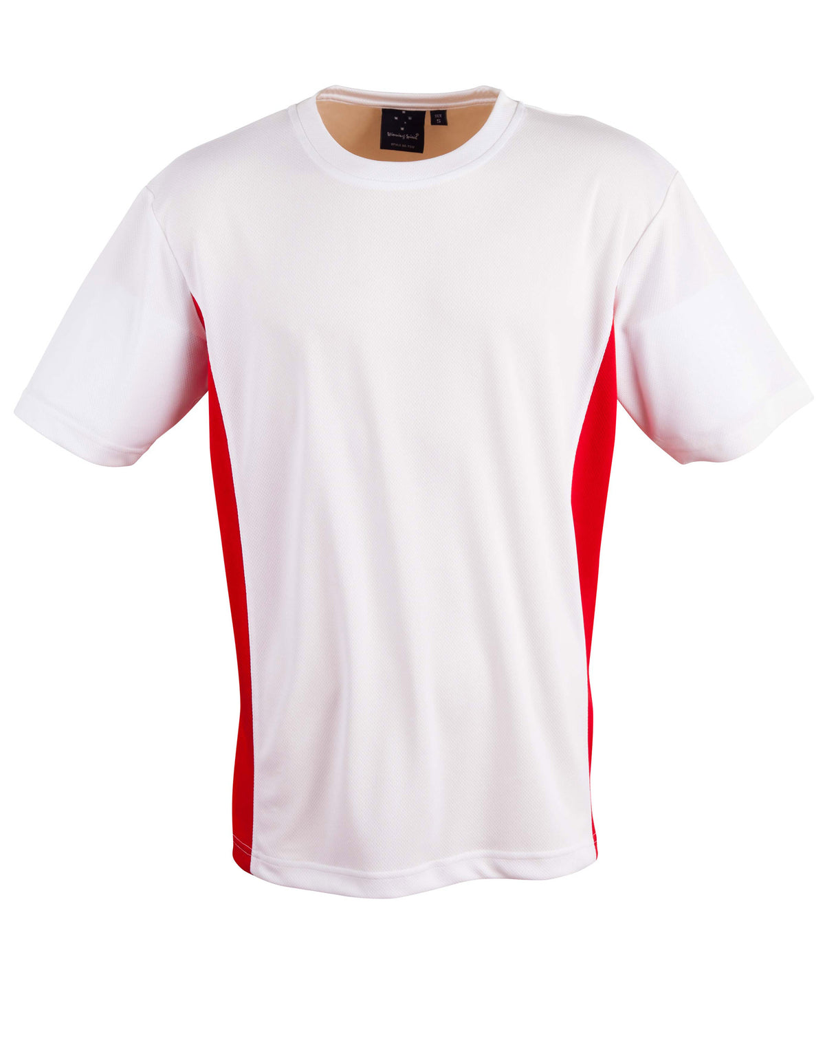 CoolDry short sleeve contrast tee - TS12 - White / Red