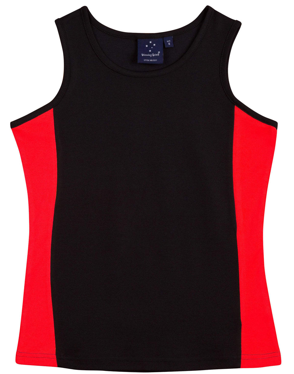Ladies Truedry Contrast Singlet - TS17 - Black / Red