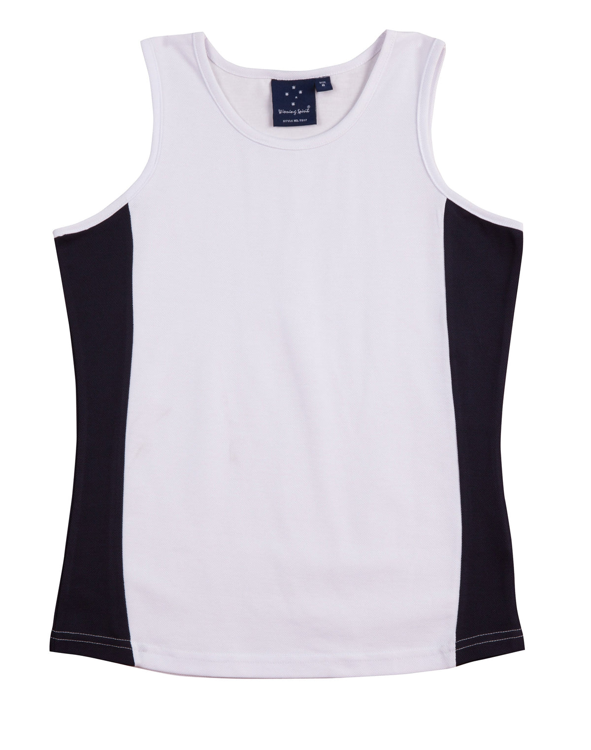 Ladies Truedry Contrast Singlet - TS17 - White / Navy