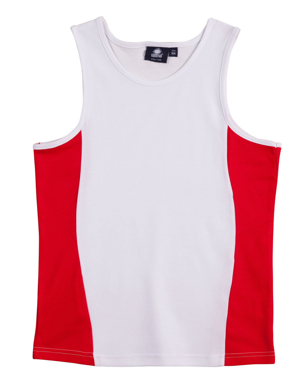 Ladies Truedry Contrast Singlet - TS17 - White / Red