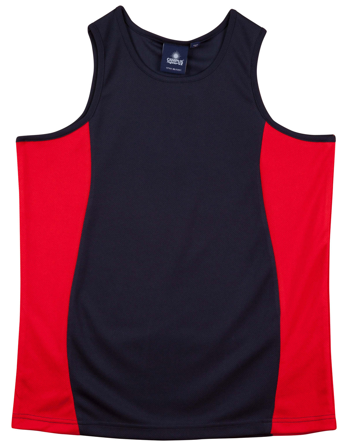 Kid's truedry contrast mesh singlet - TS19K - Navy / Red