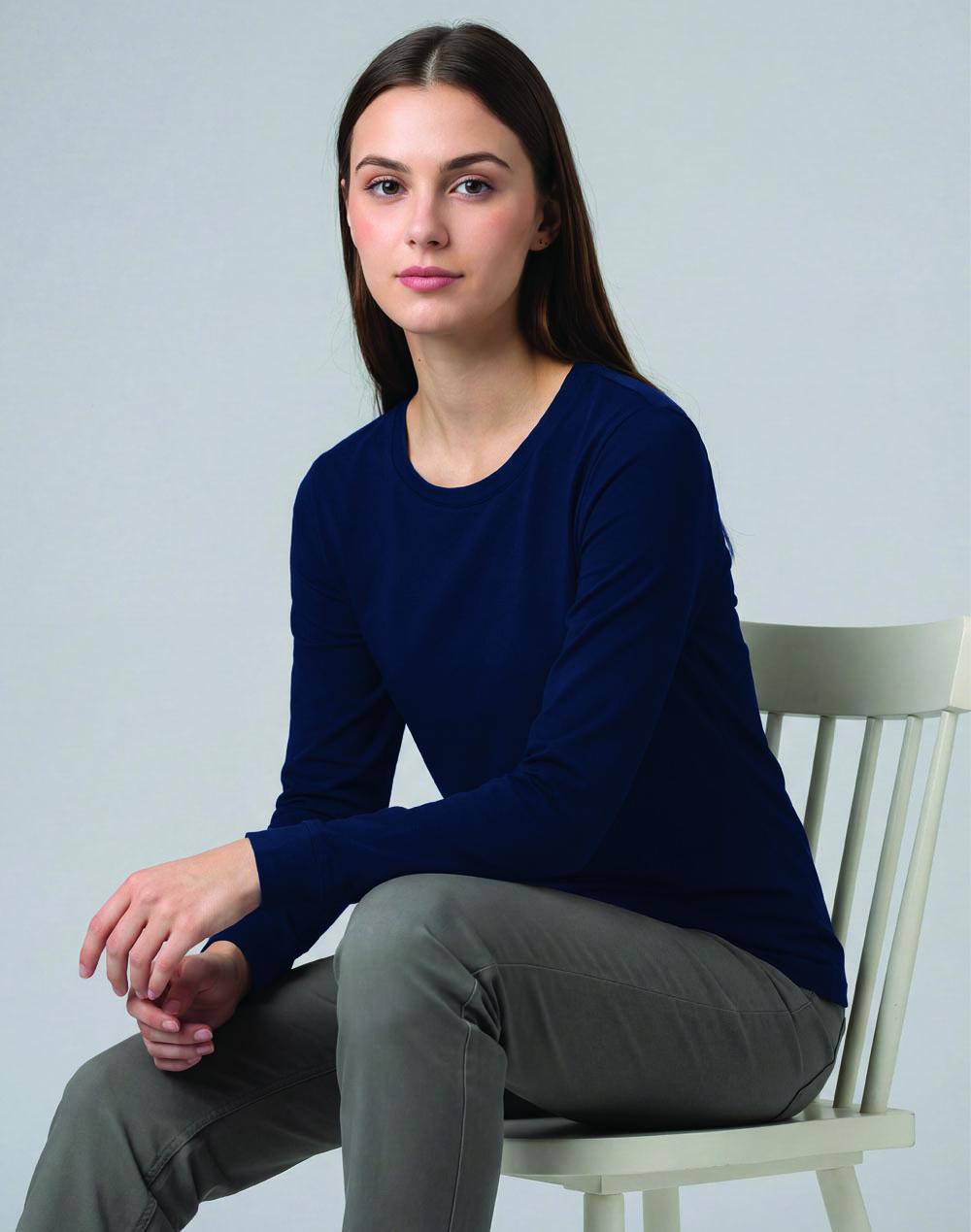 Winning Spirit Ladies' Premium Cotton Face L/S Tee Shirt TS48