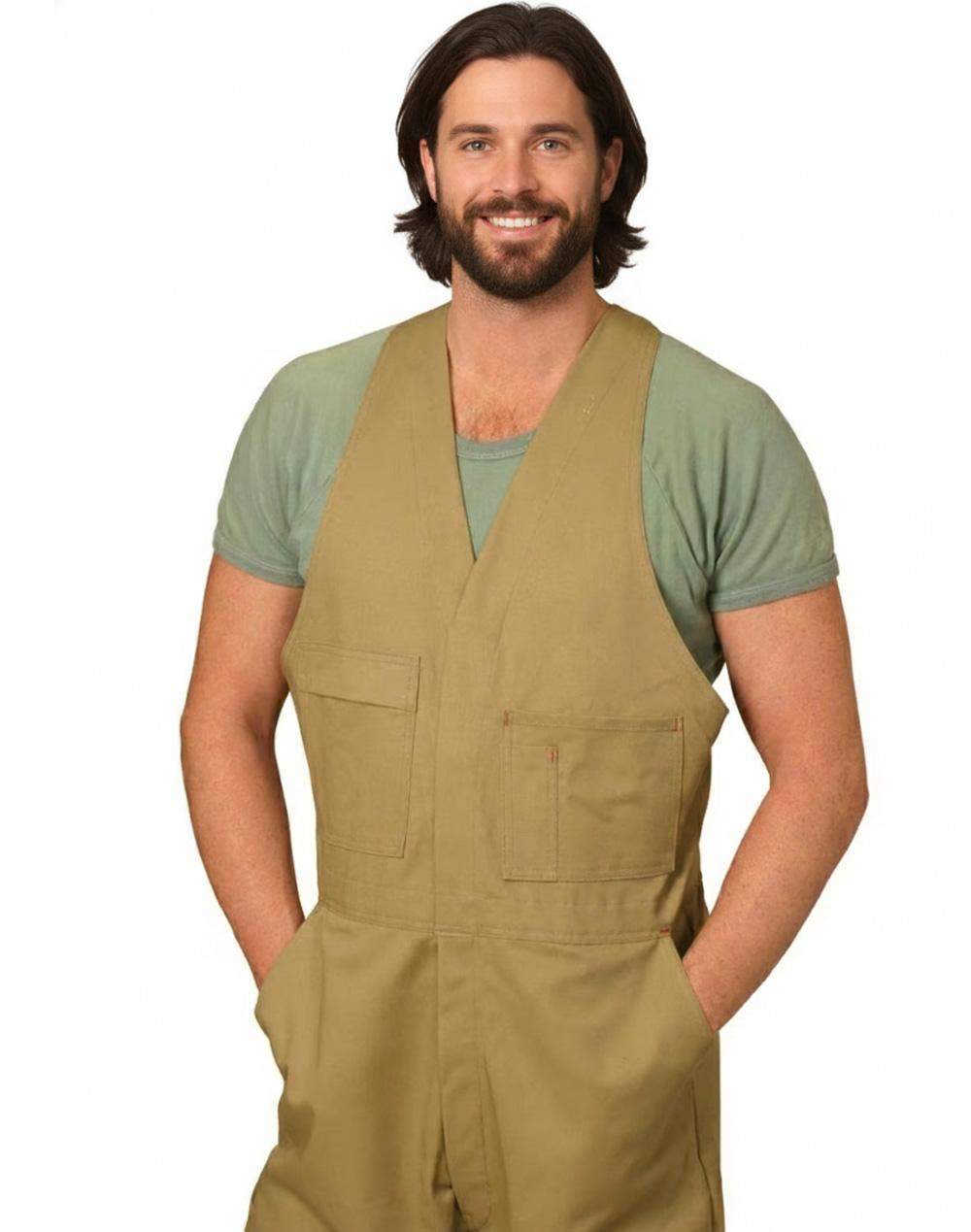Aiw Men's Cotton Drill Action Back Overall-Regular WA01