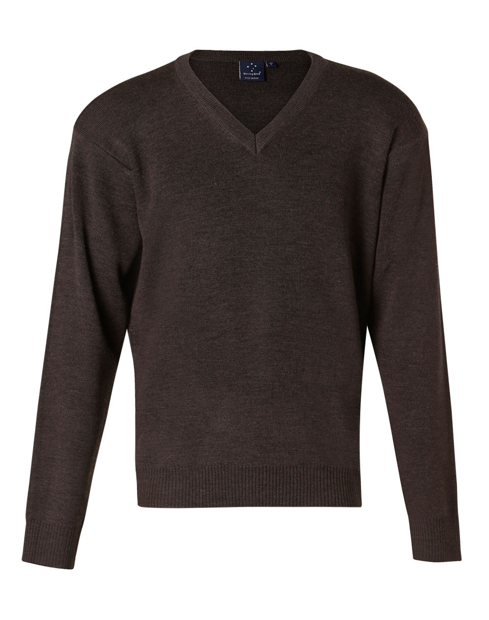 V Neck Wool / Acrylic Knit Jumper - WJ01 - Charcoal