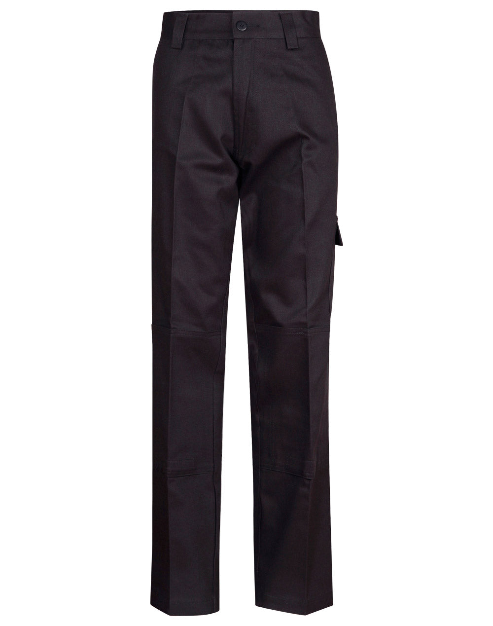 Men's Cotton Drill Pre-shrunk Cargo Pants With Knee Pads - WP03 - Black