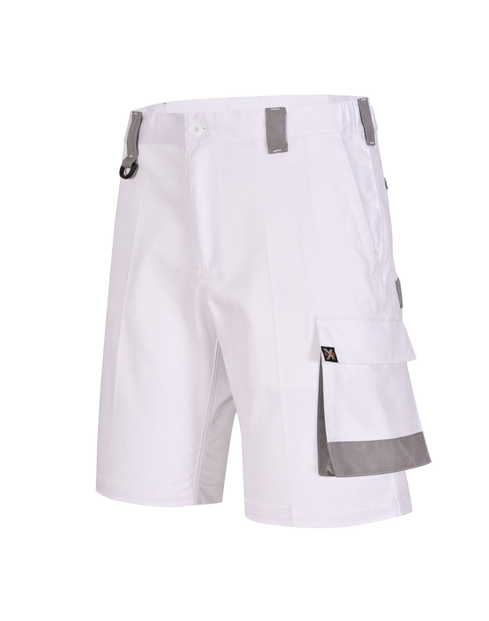 Unisex Utility Stretch Cargo Work Shorts - WP04 - White