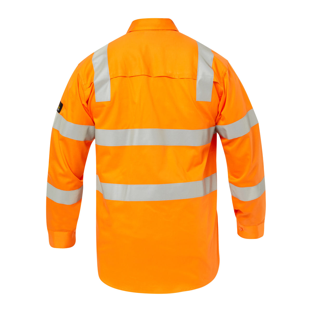 Lightweight Hi Vis Vented Cotton Drill Reflective Shirt With Semi Gusset Sleeves- Vic Rail Compliant - view