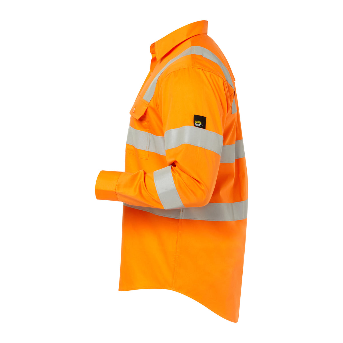 Lightweight Hi Vis Vented Cotton Drill Reflective Shirt With Semi Gusset Sleeves- Vic Rail Compliant - view