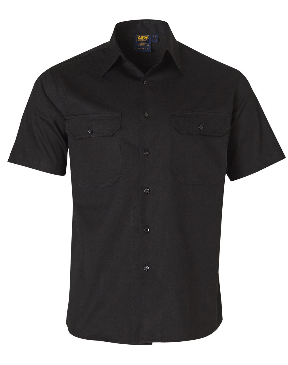 cool-breeze S/S cotton work shirt - WT01 - Black