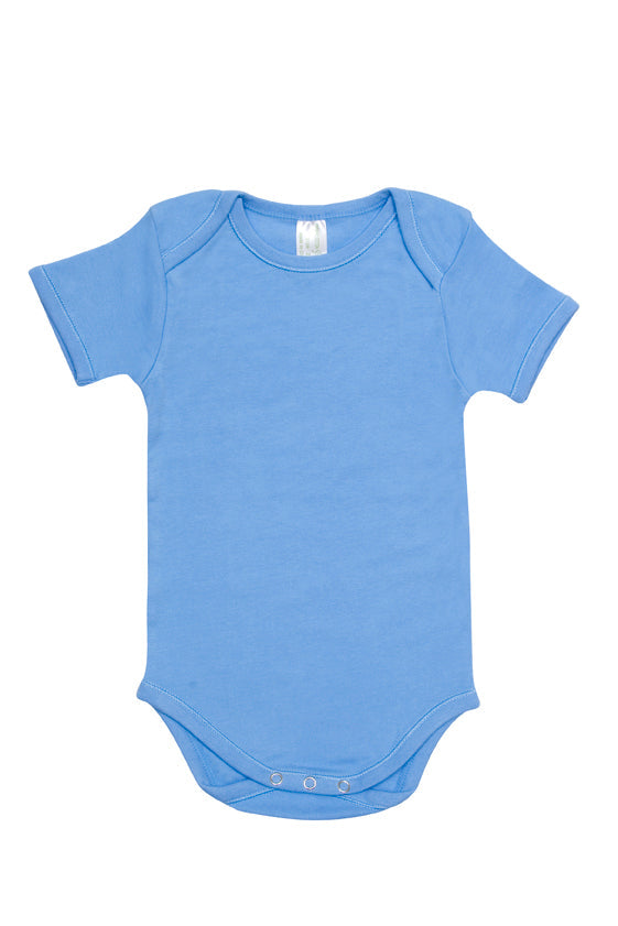 Baby Short Sleeve Romper Onesie - Sky Blue - Front