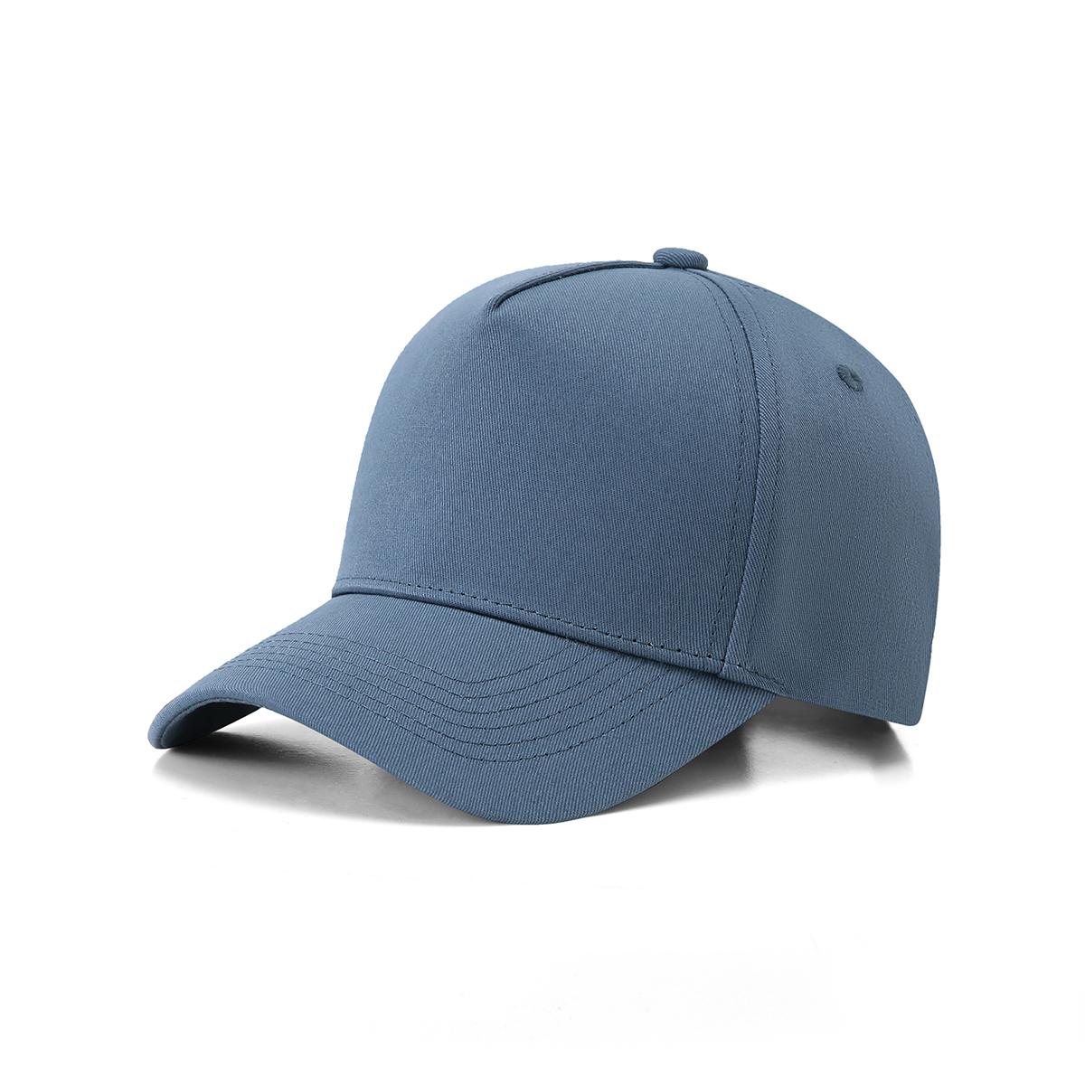 Heavyweight 280gsm 100% cotton drill 5 panel cap - Misty Blue
