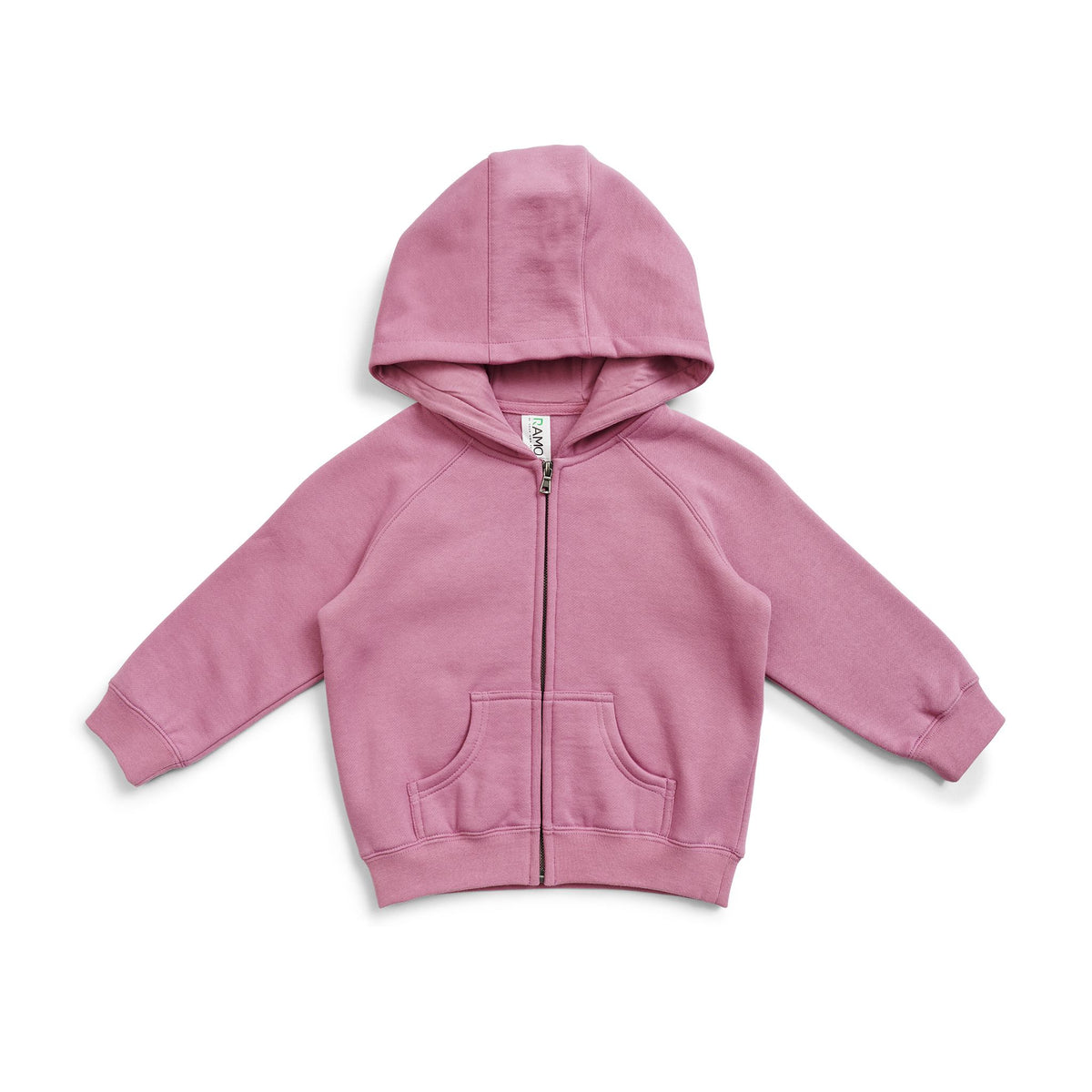 Babies Cotton Care Kangaroo Zip Pocket Hoodie - Cool Pink - Front