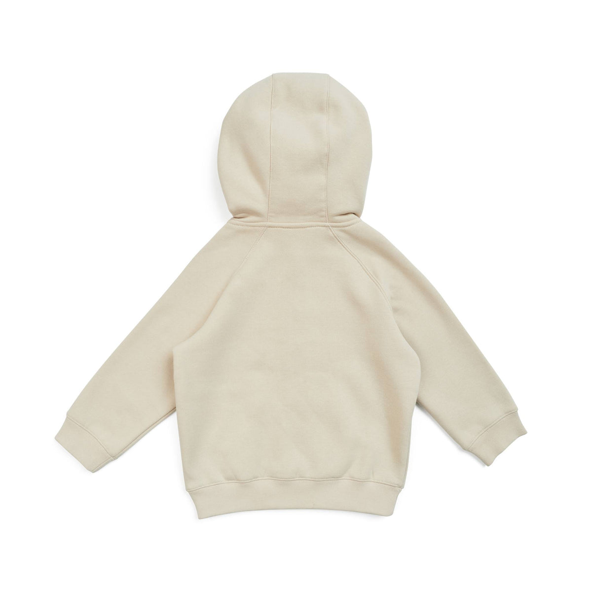 Babies Cotton Care Kangaroo Zip Pocket Hoodie - Natural - Back