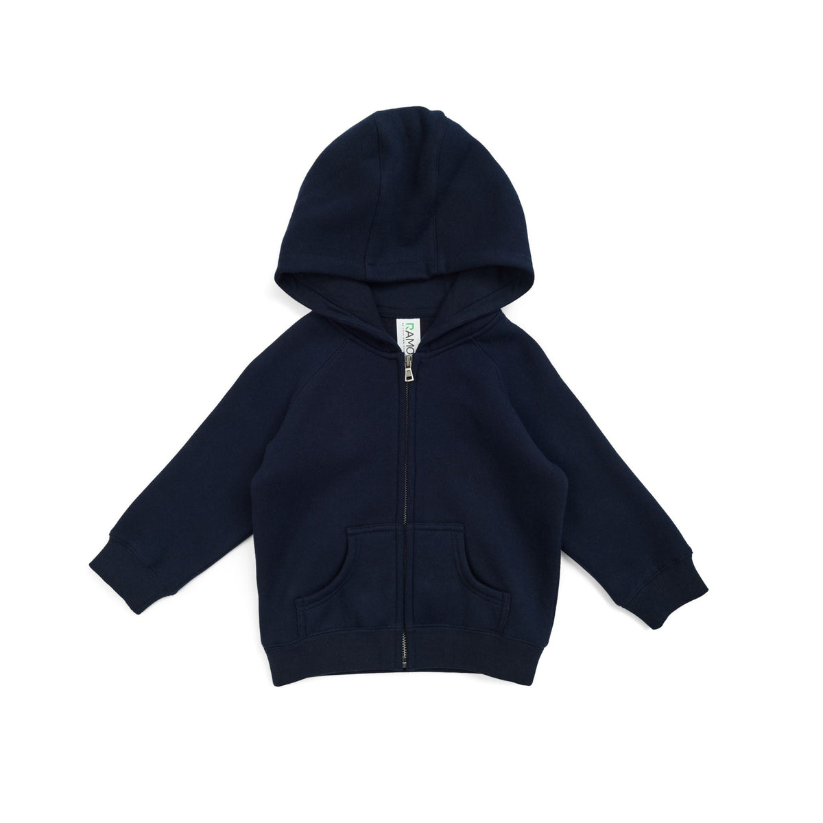 Babies Cotton Care Kangaroo Zip Pocket Hoodie - Navy Blue - Front