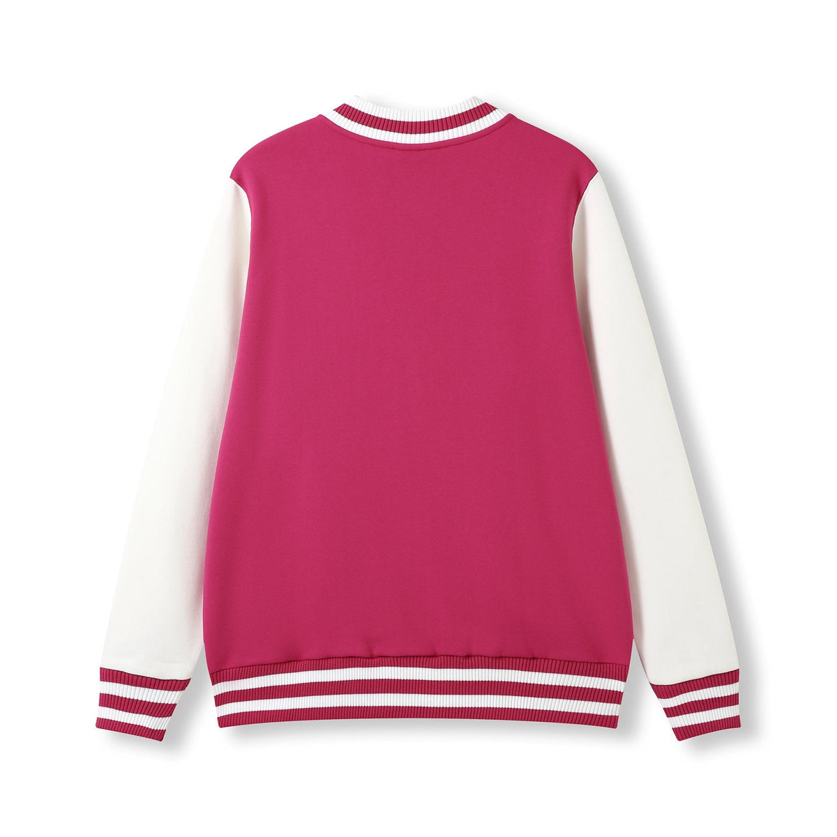 Mens Varsity Jacket - Hot Pink/White - Back