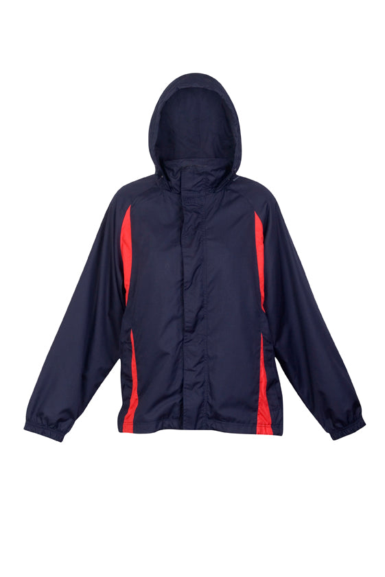 Womens/Junior Shower Proof Sportech Nylon Jacket - Navy/Red - Front
