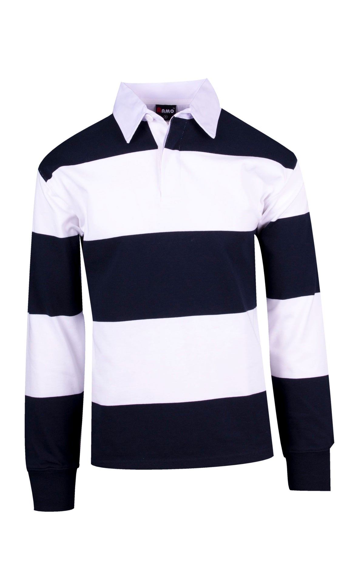 Men's / Unisex Rugby Polo - Navy/White - Front
