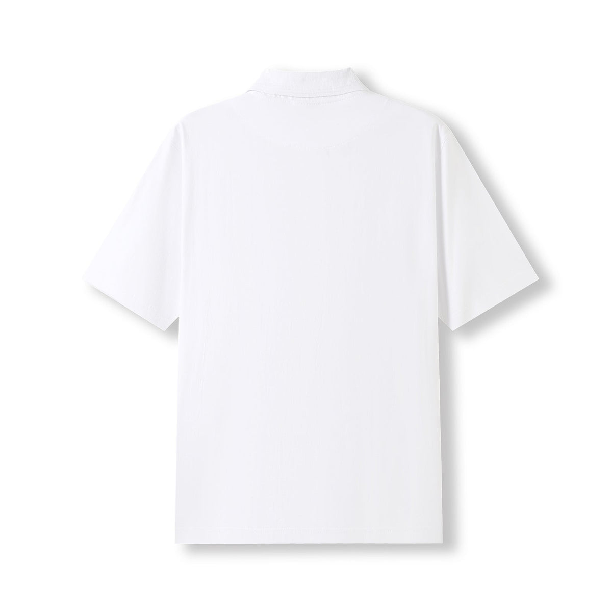 Men's 100% Cotton Jersey Polo - White - Back