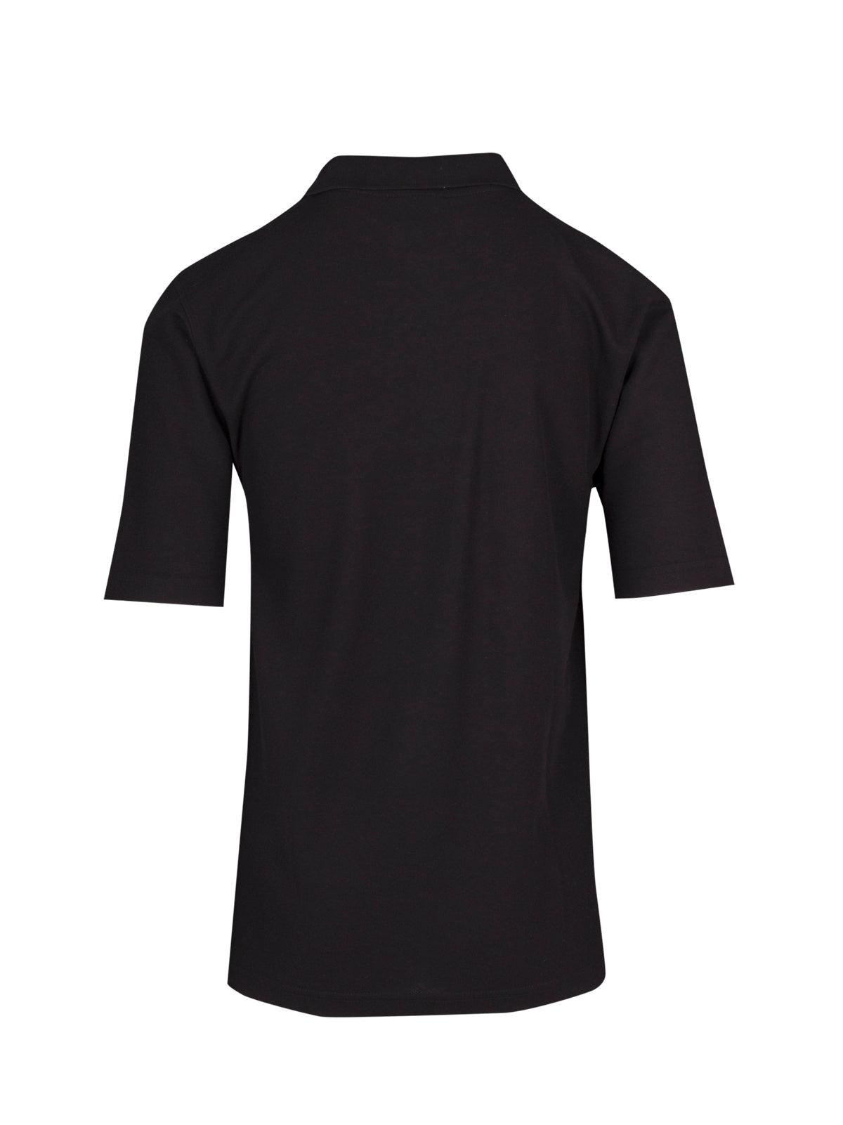 Mens Regular Pique knit Polo - Black - Back