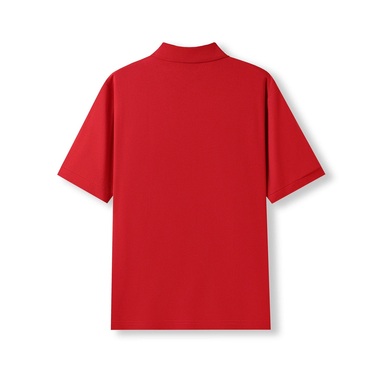 Men's Cotton Pique Knit Polo - Red - Back
