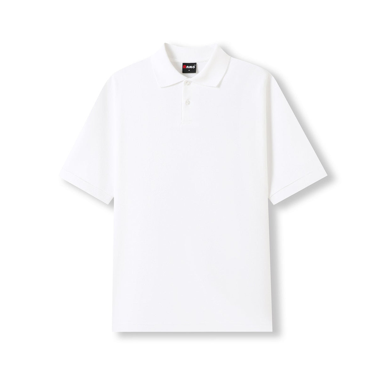 Men's Cotton Pique Knit Polo - White - Front