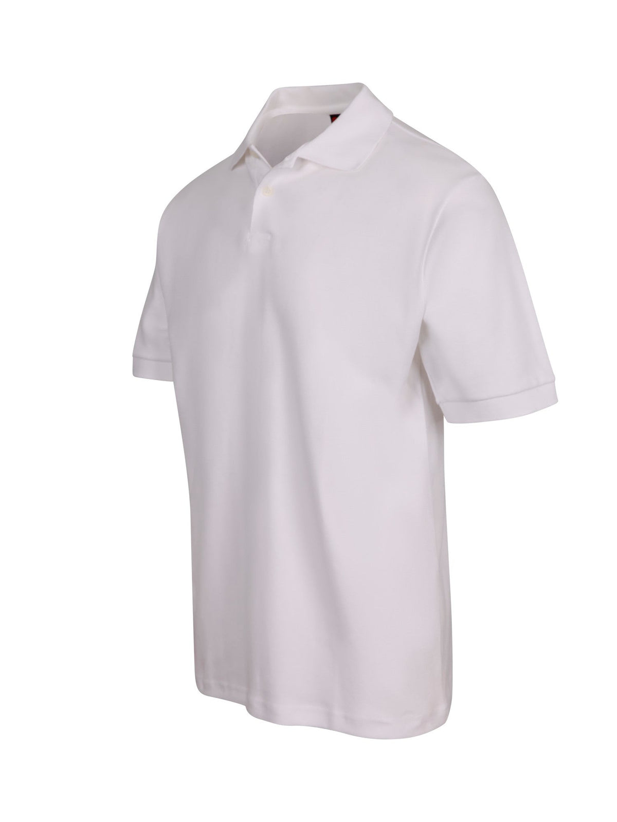 Men's Cotton Pique Knit Polo - White - Side