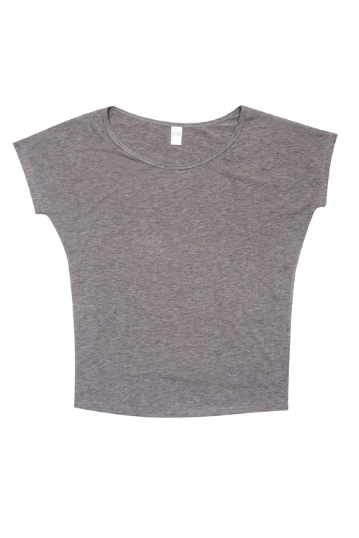 Women's Bat Wing T-shirt - Grey Marl - Front