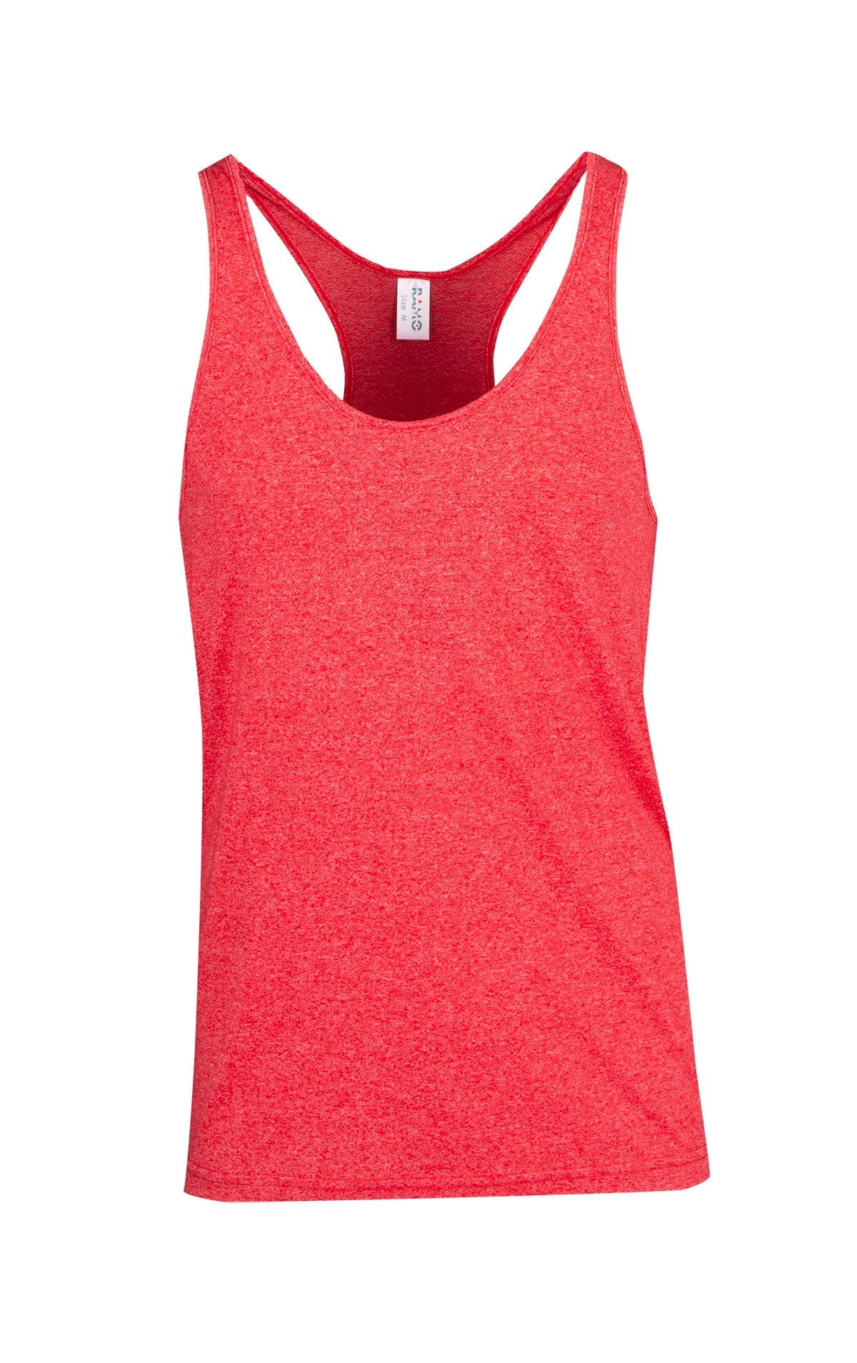 Mens Greatness Athletic T-back Singlet - Red Heather - Front