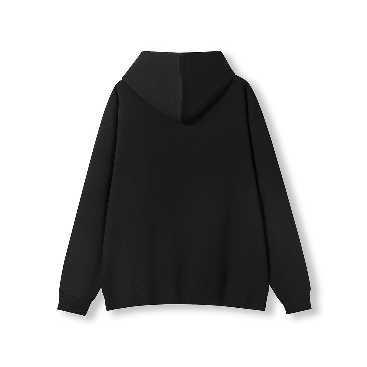 Mens Kangaroo Pocket Hoodies Max (Print Area) - Black - Back