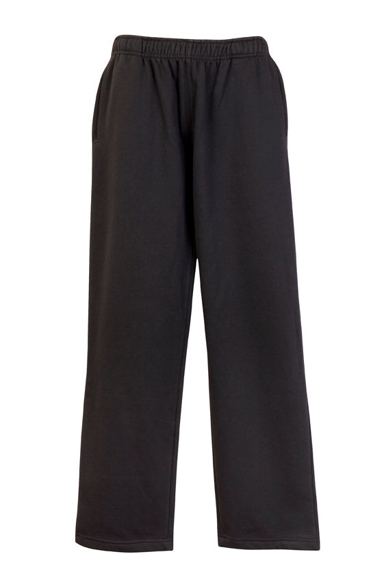Mens Fleece Track Pants - Black - Front